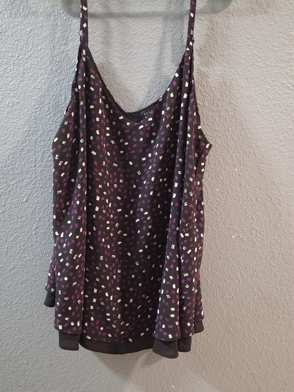 torrid Black and Purple Printed Cami with Pink & Cream Accents
